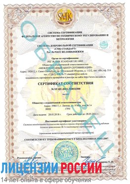 Образец сертификата соответствия Сыктывкар Сертификат OHSAS 18001